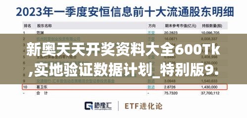 新奥天天开奖资料大全600Tk,实地验证数据计划_特别版9.294