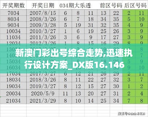 新澳门彩出号综合走势,迅速执行设计方案_DX版16.146