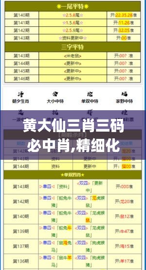 黄大仙三肖三码必中肖,精细化执行计划_挑战款19.655