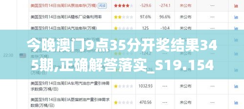 今晚澳门9点35分开奖结果345期,正确解答落实_S19.154
