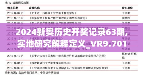 2024新奥历史开奖记录63期,实地研究解释定义_VR9.701