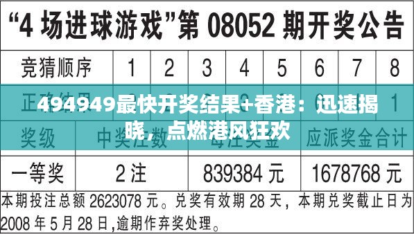 494949最快开奖结果+香港：迅速揭晓，点燃港风狂欢