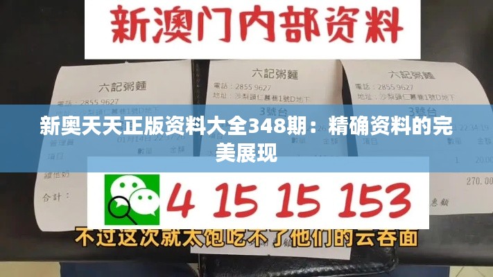新奥天天正版资料大全348期：精确资料的完美展现