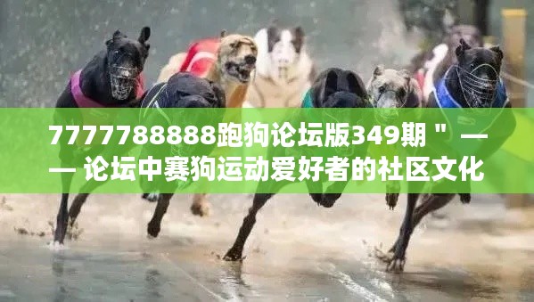 7777788888跑狗论坛版349期＂ —— 论坛中赛狗运动爱好者的社区文化