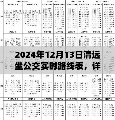 清远公交实时路线表解析，2024年12月版本全面解读