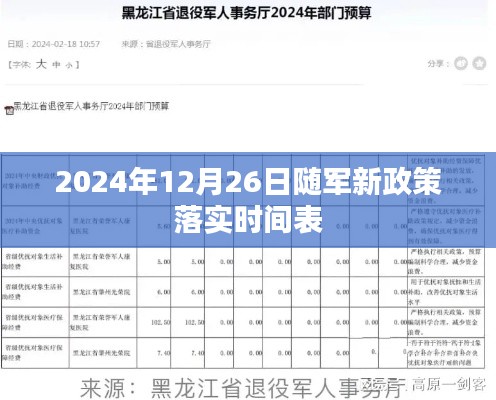 2024年随军新政策落实时间表公布