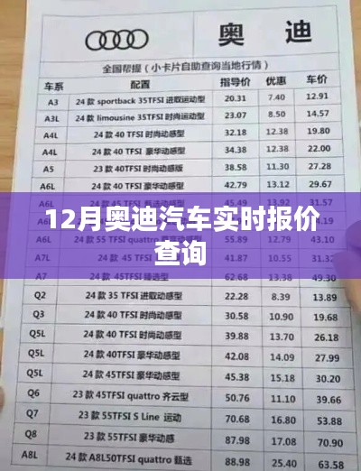 奥迪汽车最新实时报价查询
