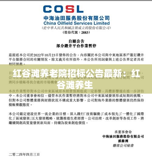 红谷滩养老院招标公告最新：红谷滩养生 