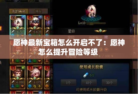 愿神最新宝箱怎么开启不了：愿神怎么提升冒险等级 
