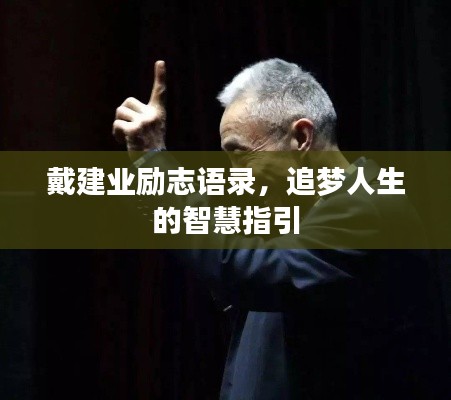 戴建业励志语录，追梦人生的智慧指引