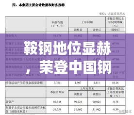 鞍钢地位显赫，荣登中国钢铁行业前十榜单