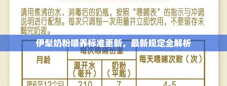 伊犁奶粉喂养标准更新，最新规定全解析
