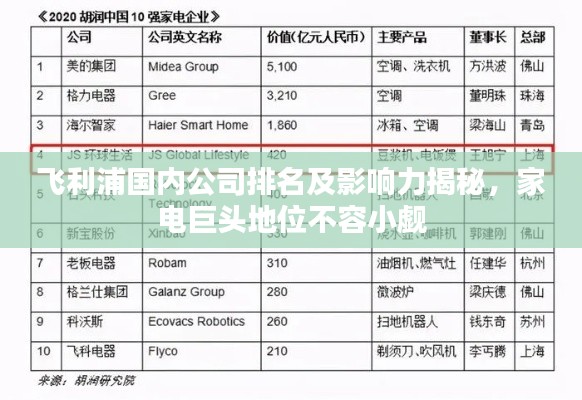 飞利浦国内公司排名及影响力揭秘，家电巨头地位不容小觑