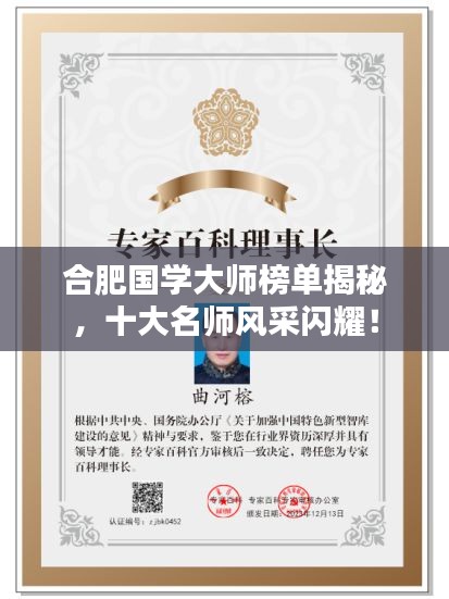合肥国学大师榜单揭秘，十大名师风采闪耀！