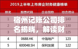 宿州记账公司排名揭晓，解读财务服务行业领军者！