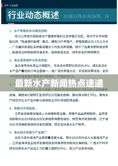 最新水产新闻热点速递