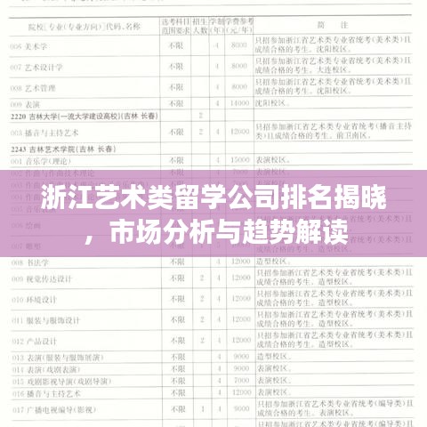 浙江艺术类留学公司排名揭晓，市场分析与趋势解读