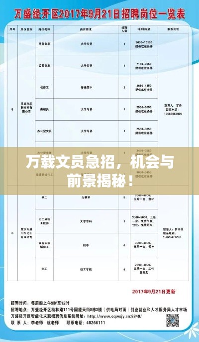 万载文员急招，机会与前景揭秘！