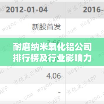 耐磨纳米氧化铝公司排行榜及行业影响力解析