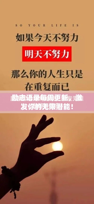 励志语录每周更新，激发你的无限潜能！