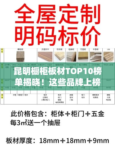 昆明橱柜板材TOP10榜单揭晓！这些品牌上榜必选！