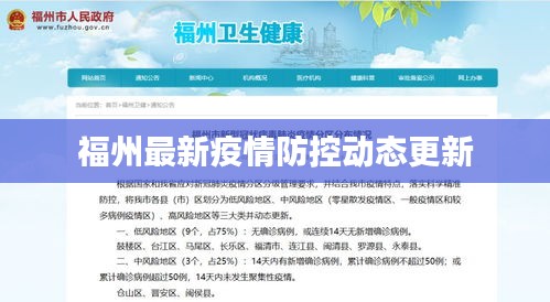 福州最新疫情防控动态更新
