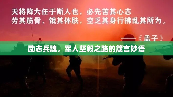 励志兵魂，军人坚毅之路的箴言妙语