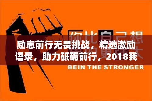 励志前行无畏挑战，精选激励语录，助力砥砺前行，2018我们一起成长
