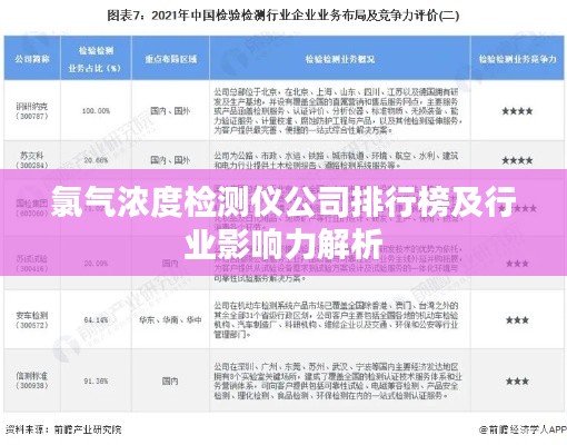 氯气浓度检测仪公司排行榜及行业影响力解析