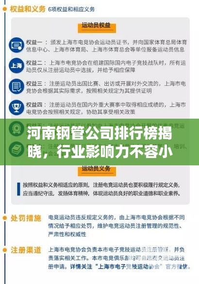 河南钢管公司排行榜揭晓，行业影响力不容小觑