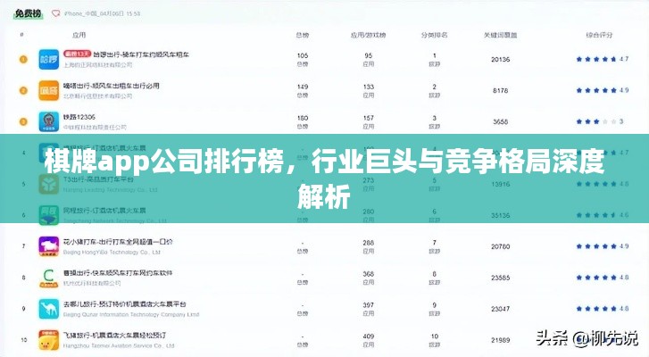棋牌app公司排行榜，行业巨头与竞争格局深度解析