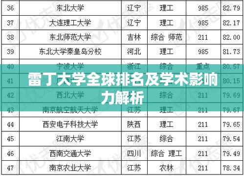 雷丁大学全球排名及学术影响力解析