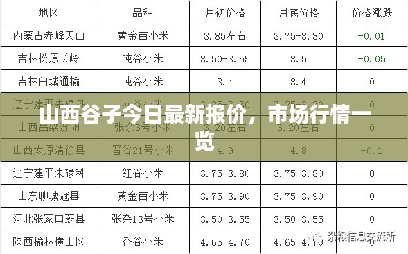 山西谷子今日最新报价，市场行情一览